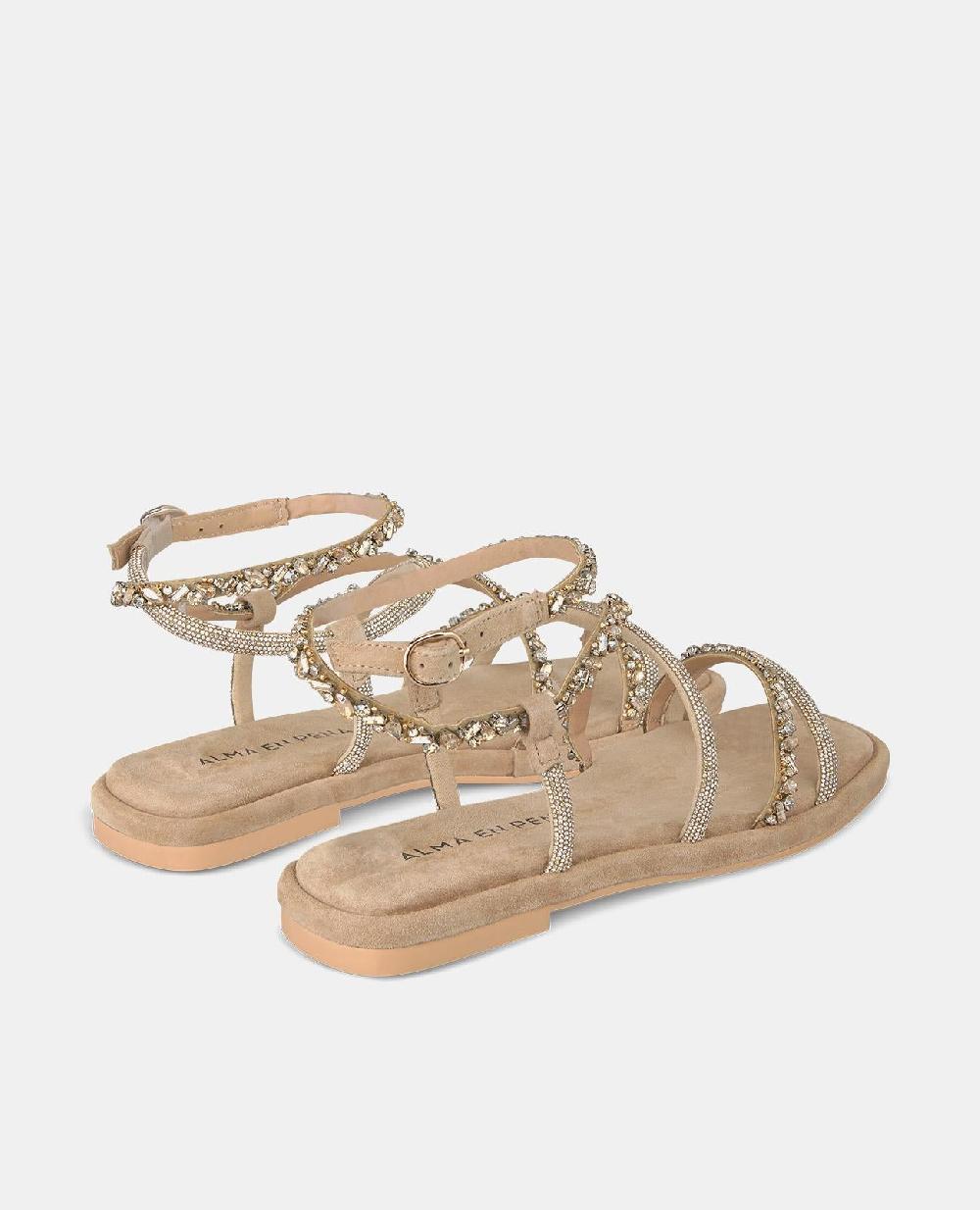 Alma En Pena SANDALIA PLANA PEDRERÍA ENTRELAZADA