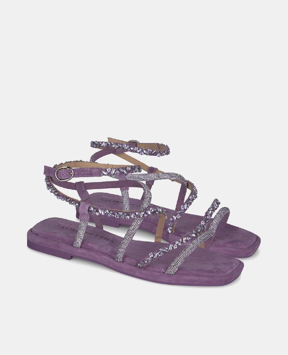 Alma En Pena SANDALIA PLANA PEDRERÍA ENTRELAZADA