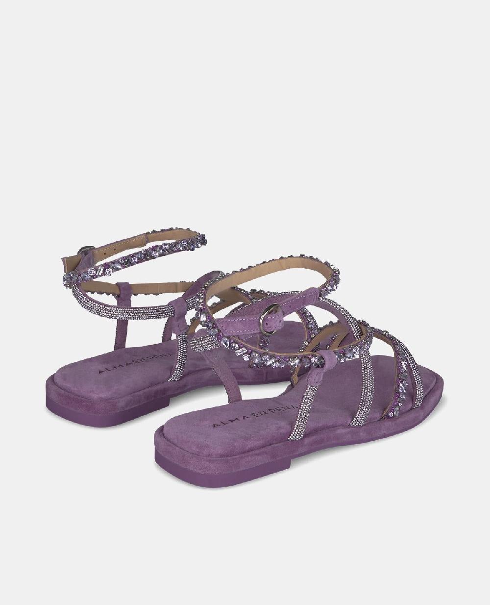 Alma En Pena SANDALIA PLANA PEDRERÍA ENTRELAZADA