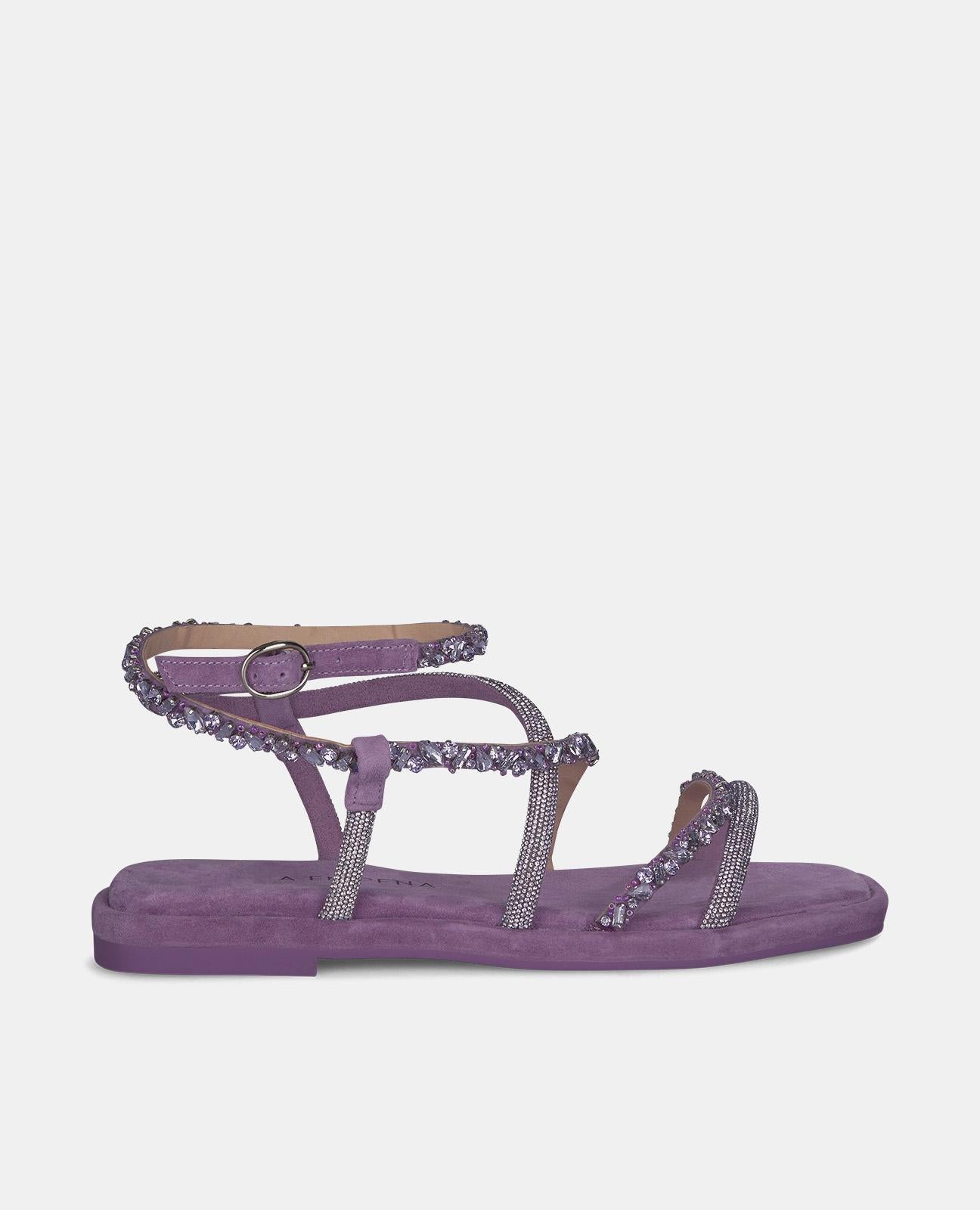 Alma en pena SANDALIA PLANA PEDRERÍA ENTRELAZADA