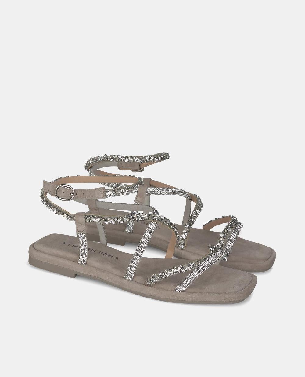 Alma En Pena SANDALIA PLANA PEDRERÍA ENTRELAZADA
