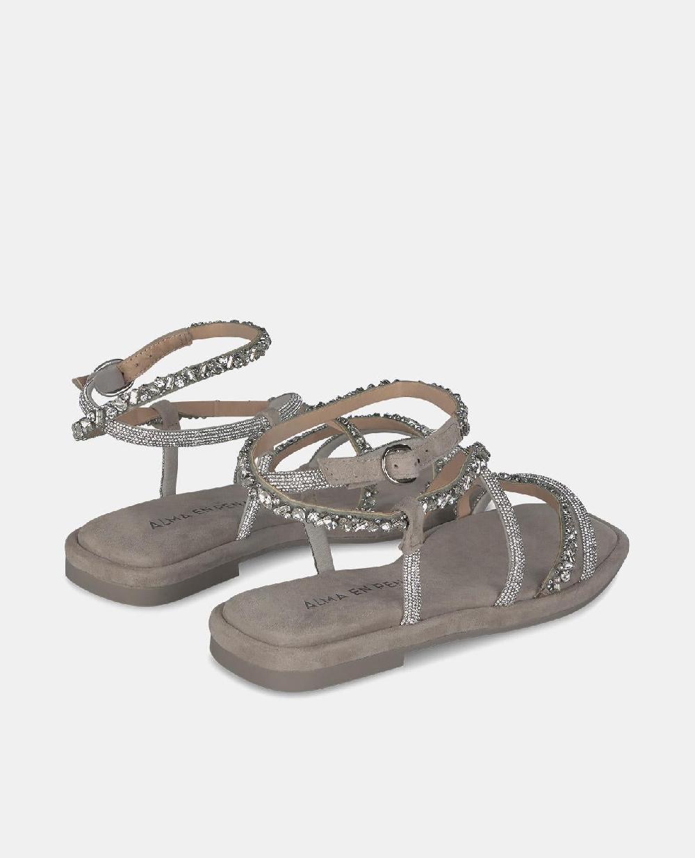 Alma En Pena SANDALIA PLANA PEDRERÍA ENTRELAZADA