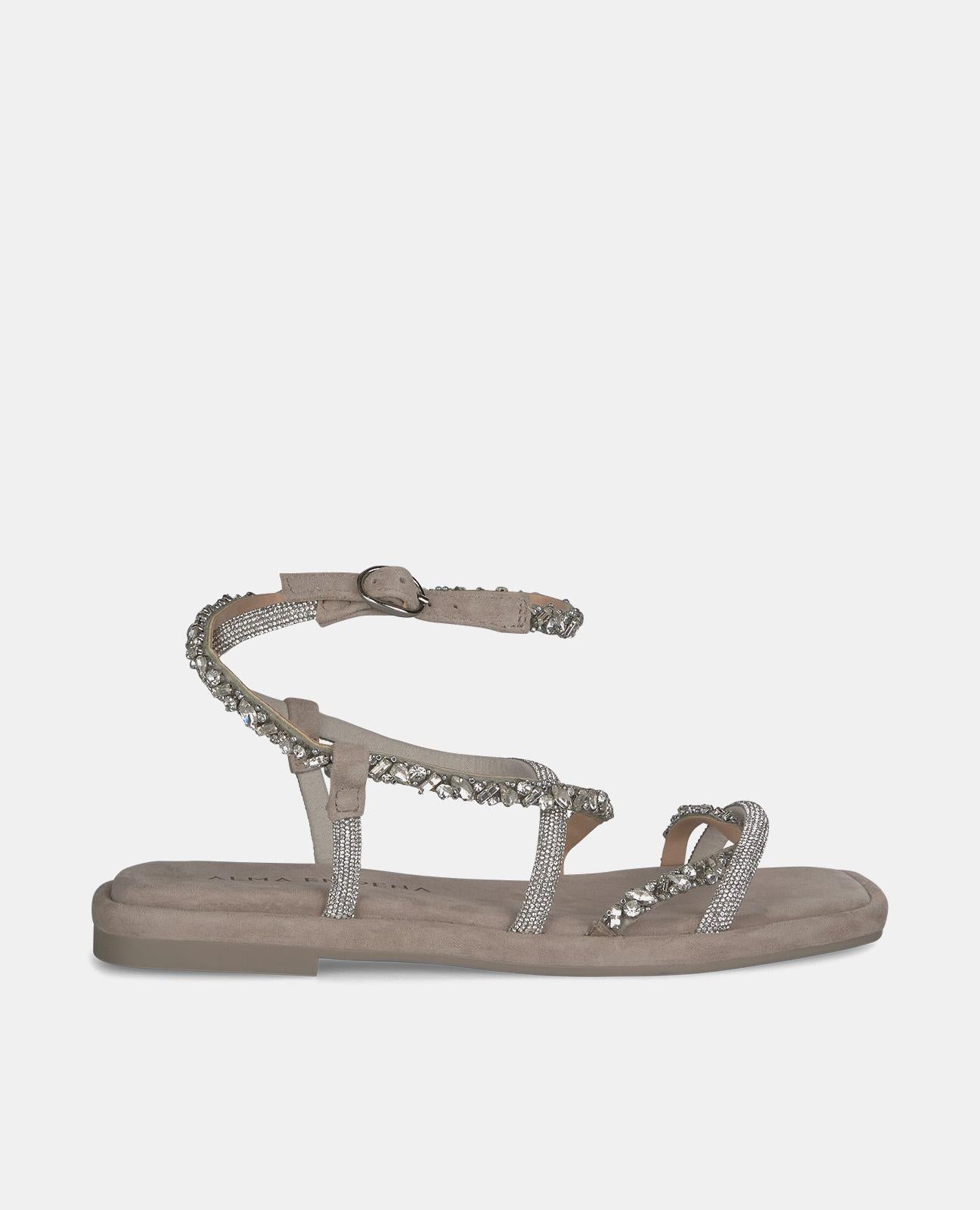 Alma en pena SANDALIA PLANA PEDRERÍA ENTRELAZADA