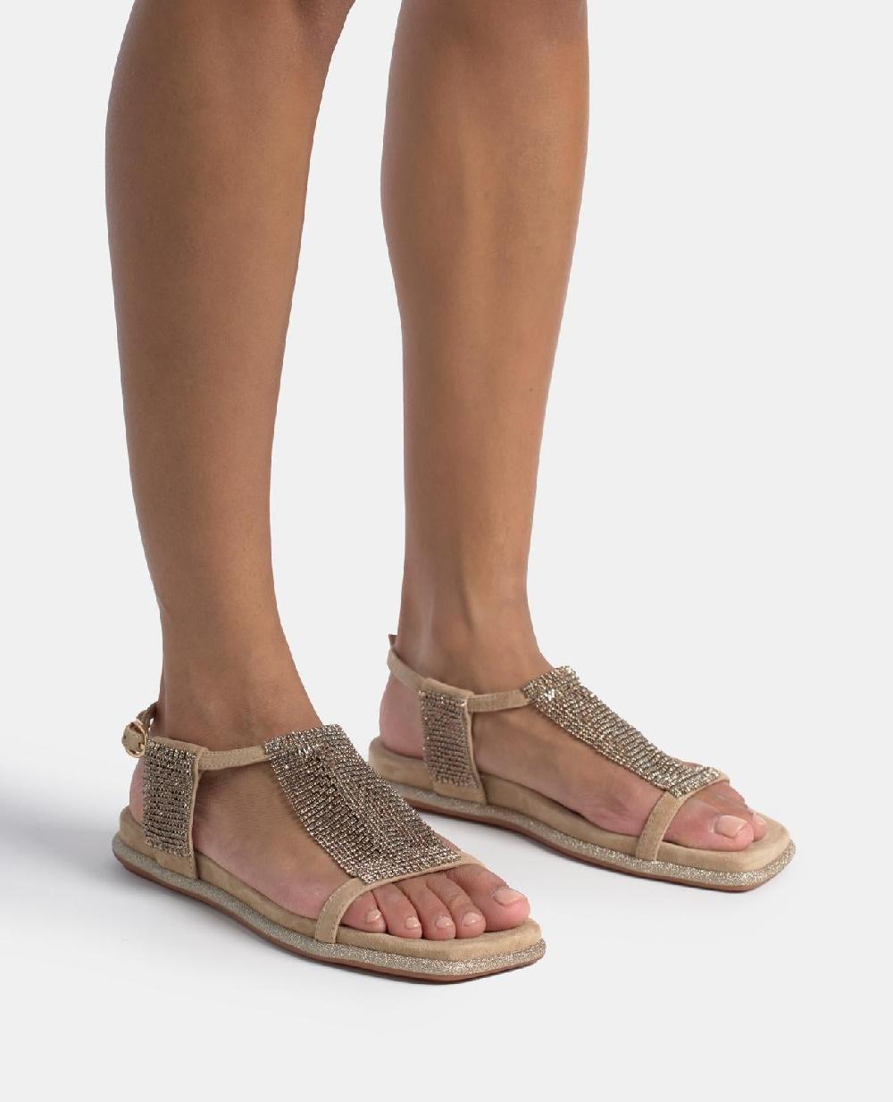 Alma En Pena SANDALIA PLANA RED PEDRERÍA