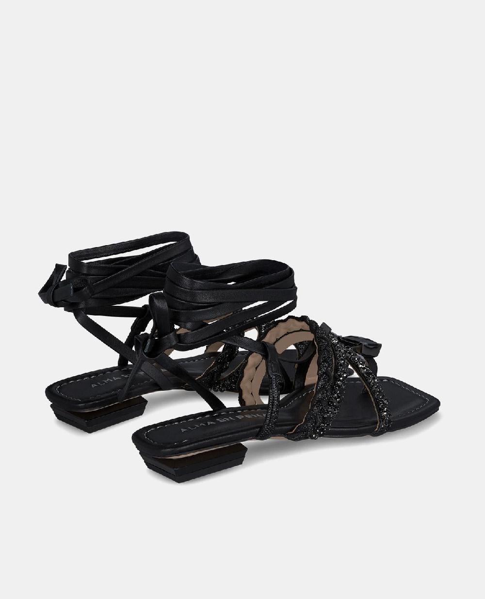 Alma En Pena SANDALIA PLANA TIRAS ANUDADAS