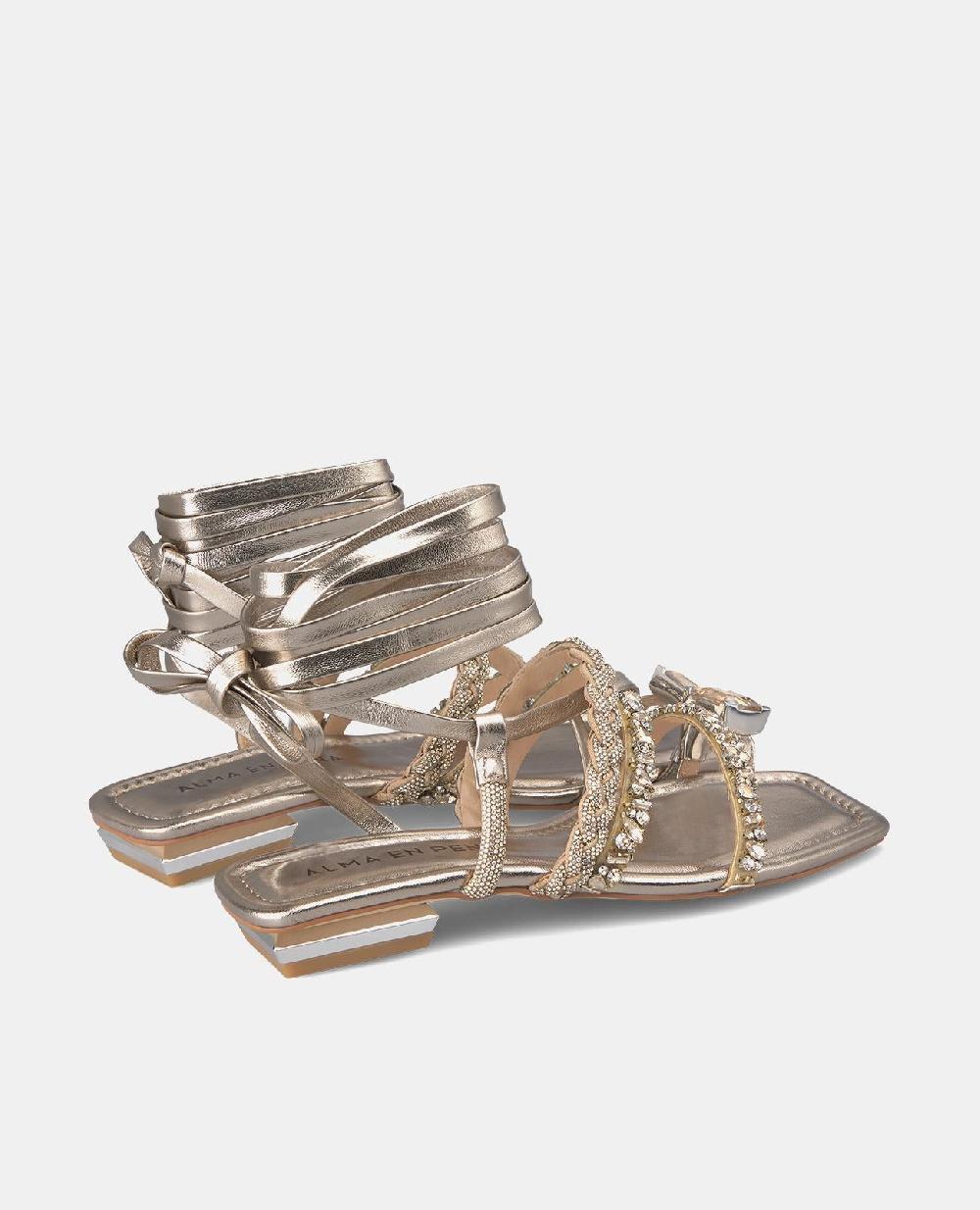 Alma En Pena SANDALIA PLANA TIRAS ANUDADAS