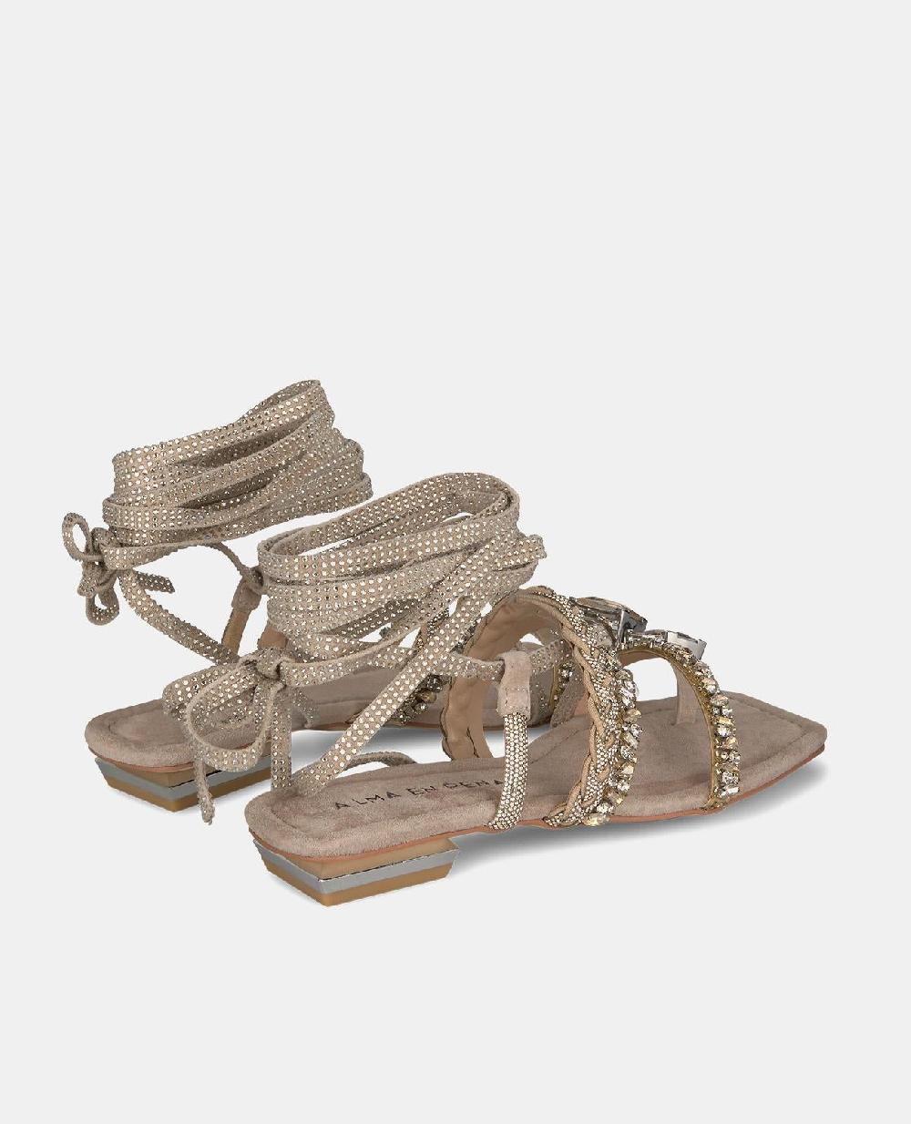 Alma En Pena SANDALIA PLANA TIRAS ANUDADAS