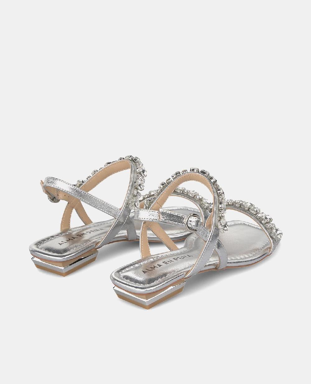 Alma En Pena SANDALIA PLANA TIRAS PEDRERÍA