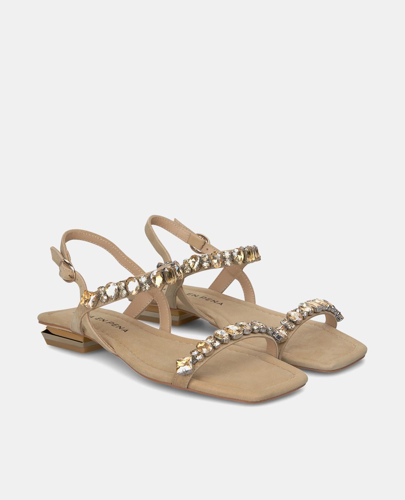 Alma En Pena SANDALIA PLANA TIRAS PEDRERÍA