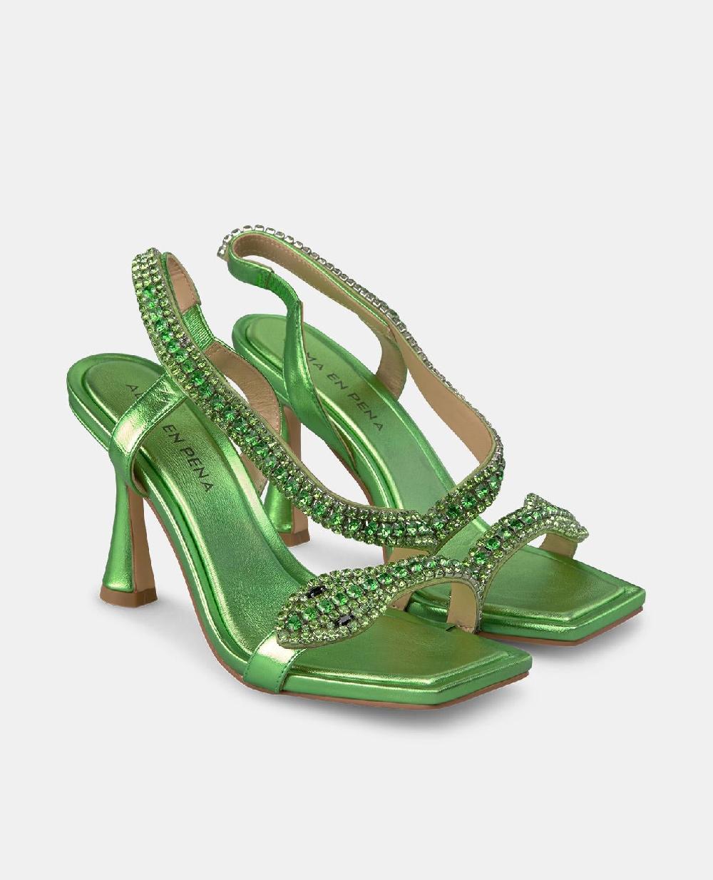 Alma En Pena SANDALIA SERPIENTE TACÓN CIRCULAR