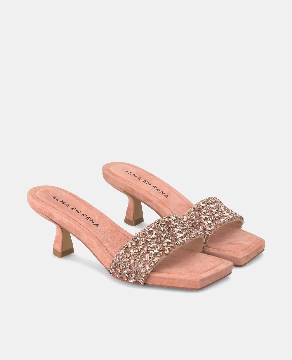 Alma En Pena SANDALIA TACÓN BANDA PEDRERÍA
