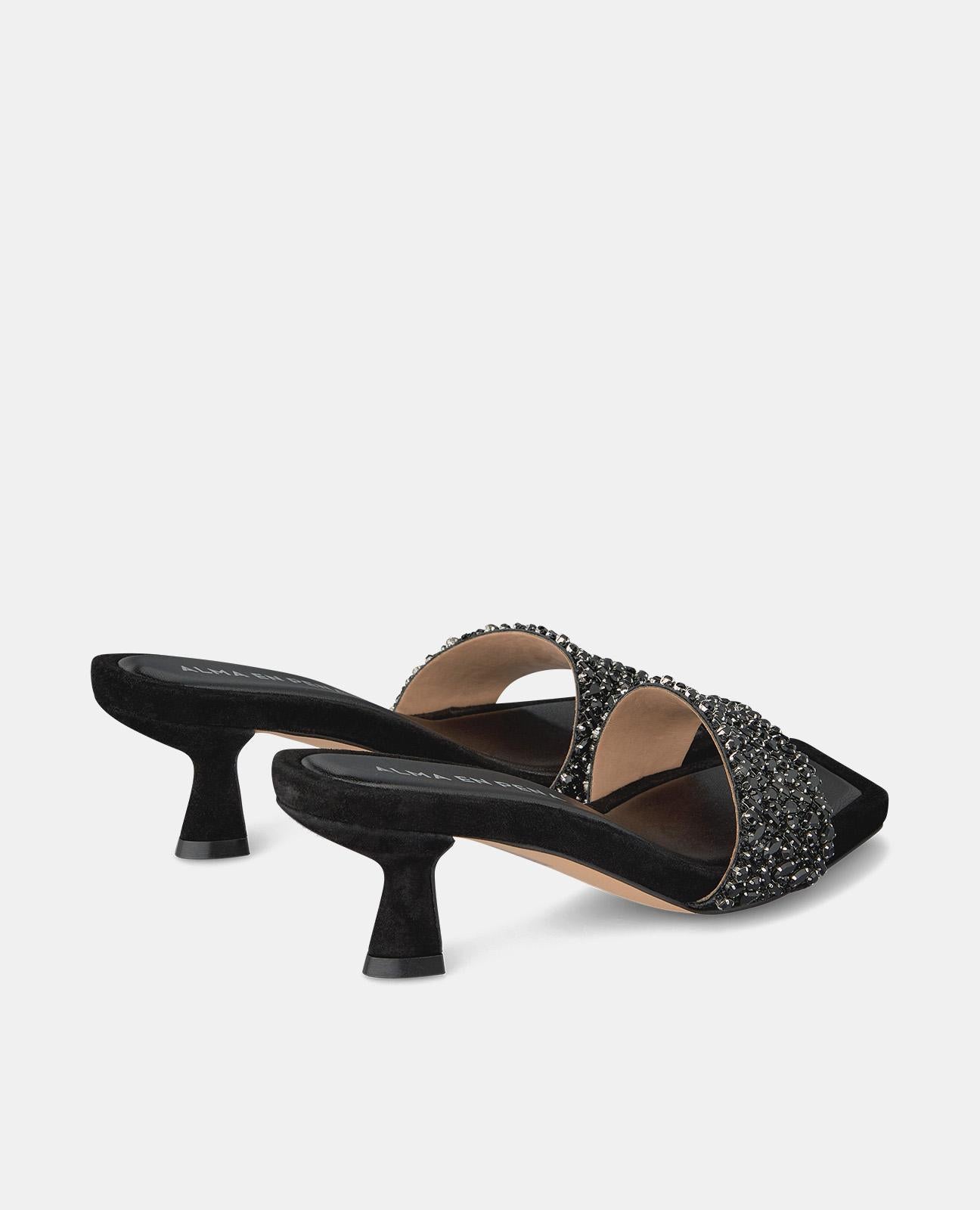 Alma En Pena SANDALIA TACÓN BANDA PEDRERÍA