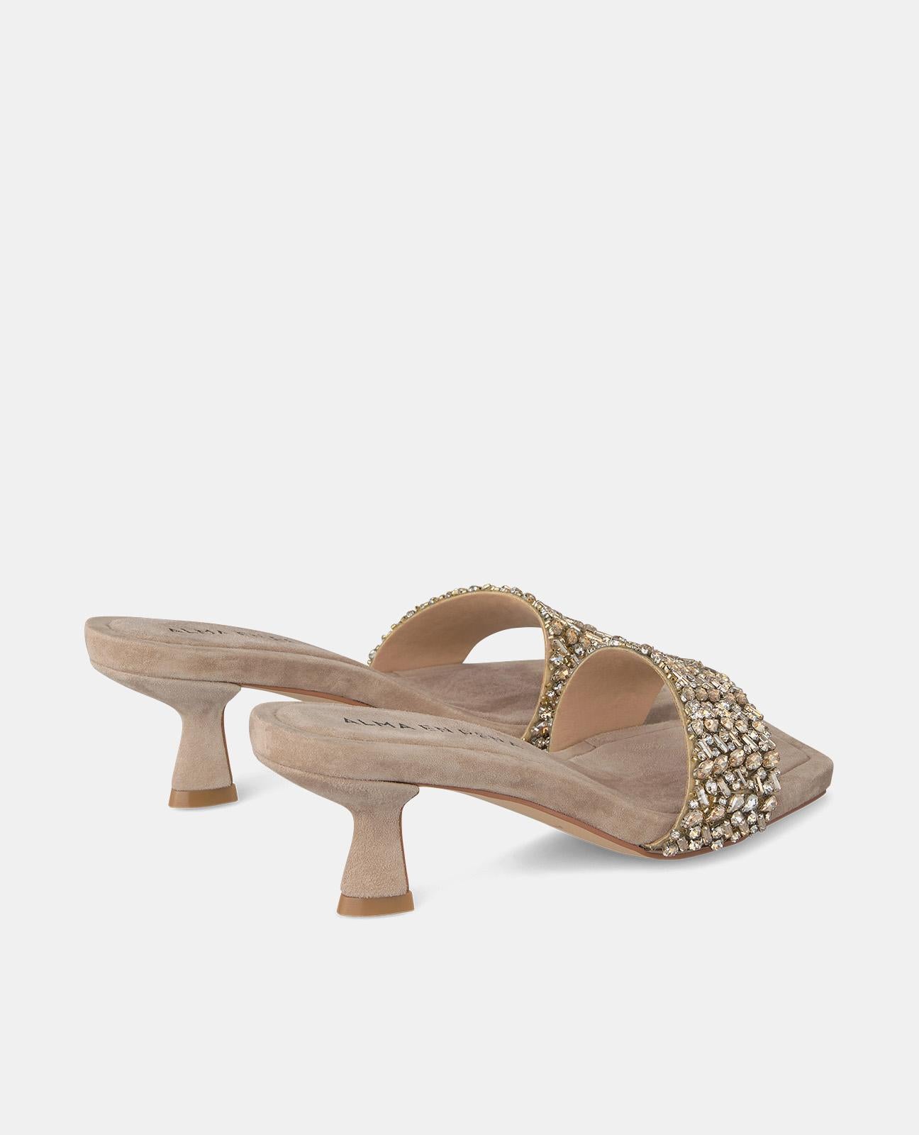 Alma En Pena SANDALIA TACÓN BANDA PEDRERÍA