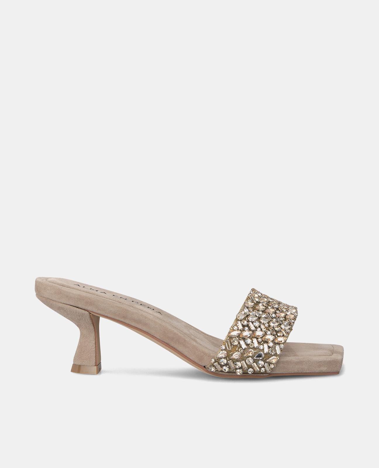 Alma en pena SANDALIA TACÓN BANDA PEDRERÍA