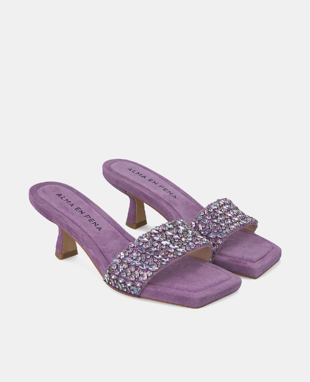 Alma En Pena SANDALIA TACÓN BANDA PEDRERÍA