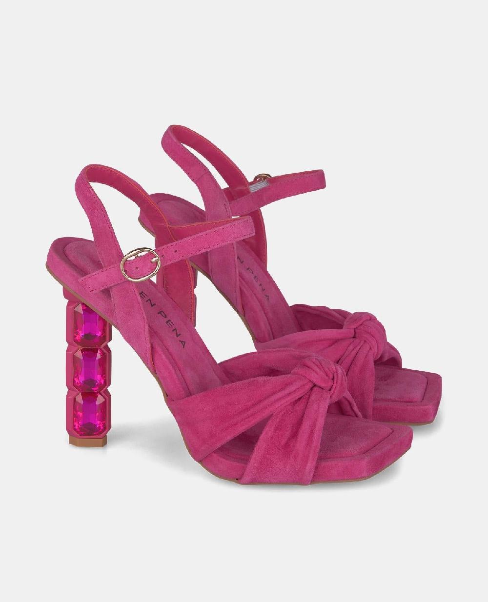 Alma En Pena SANDALIA TACÓN CRISTAL NUDO