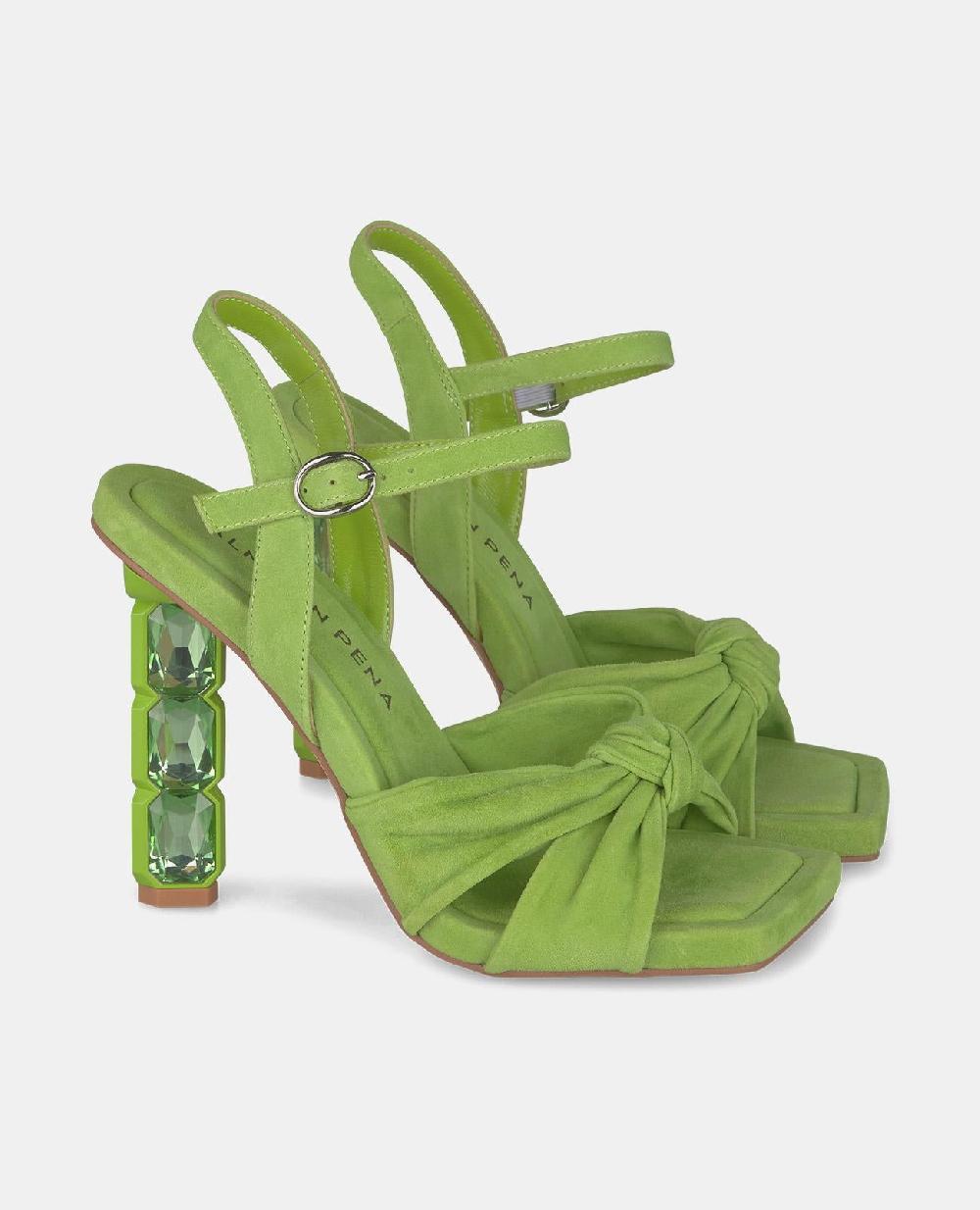 Alma En Pena SANDALIA TACÓN CRISTAL NUDO