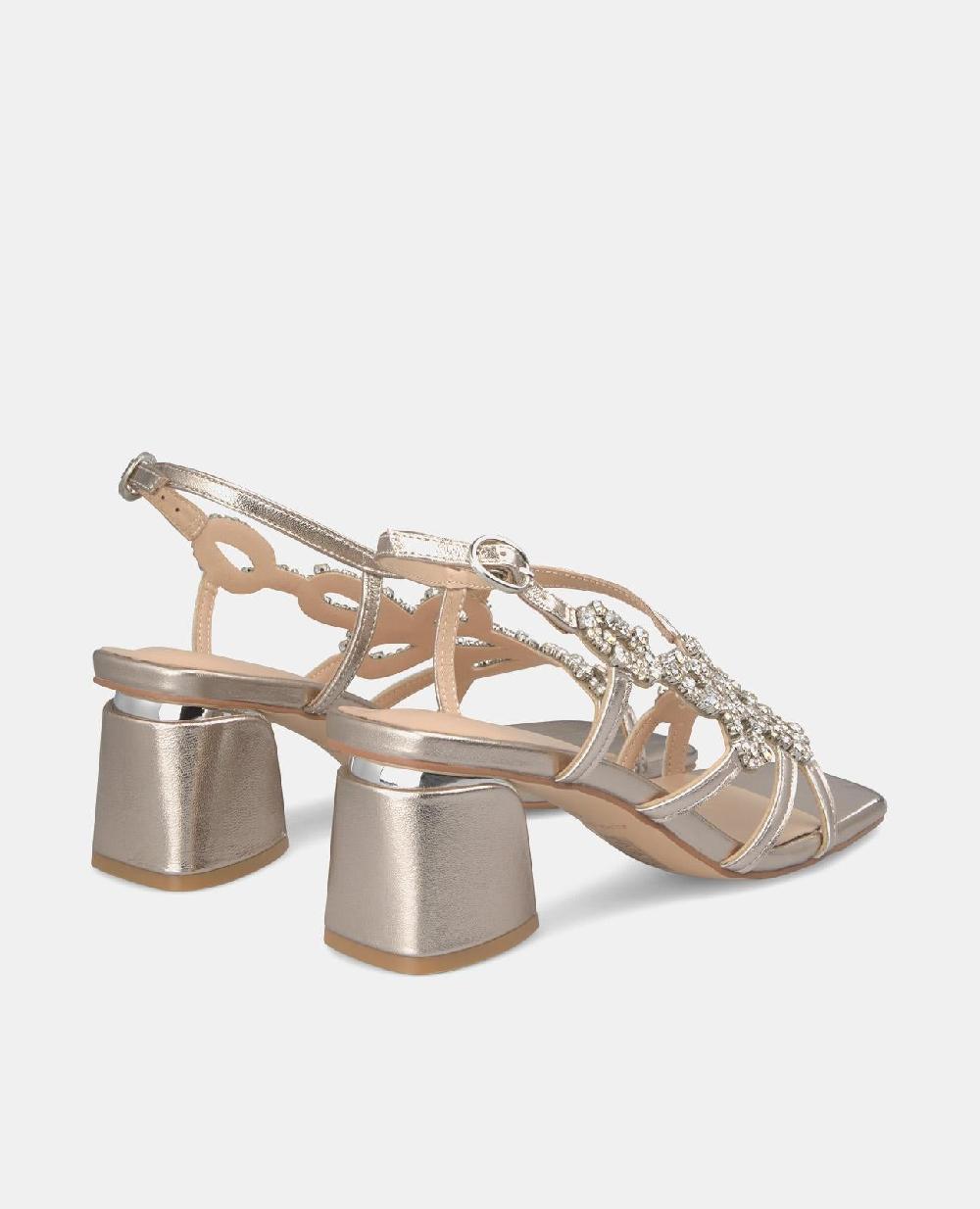 Alma En Pena SANDALIA TACÓN CUADRADO PEDRERÍA