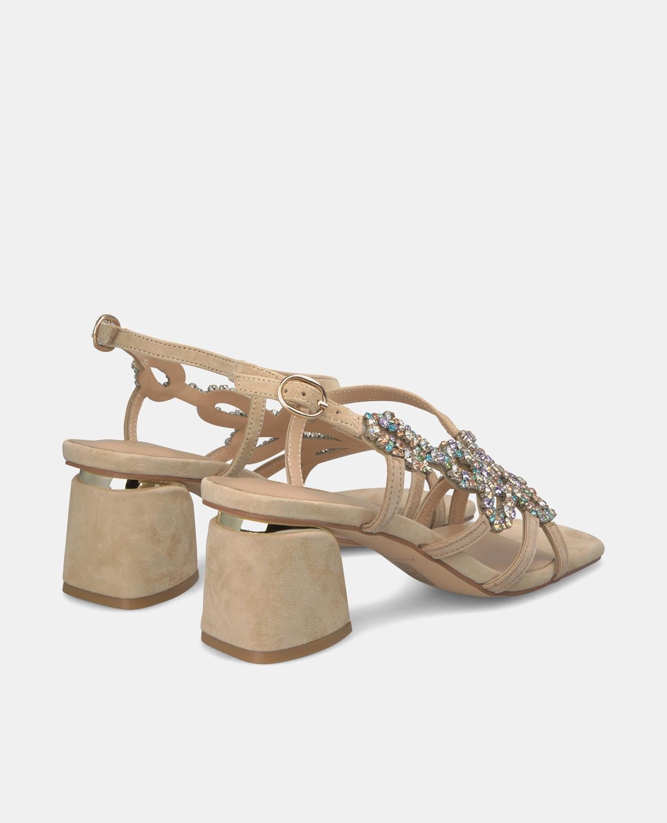 Alma En Pena SANDALIA TACÓN CUADRADO PEDRERÍA