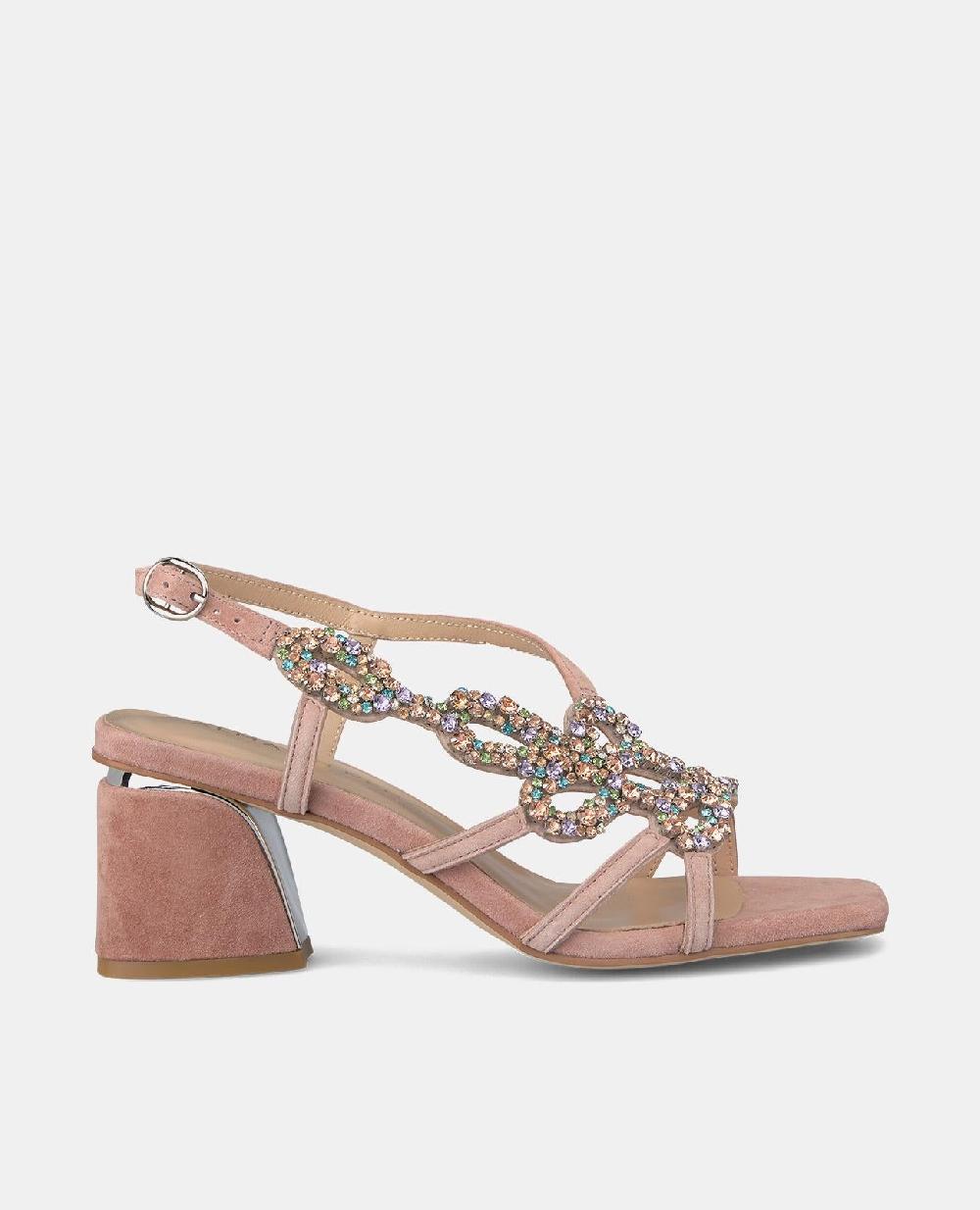 Alma en pena SANDALIA TACÓN CUADRADO PEDRERÍA