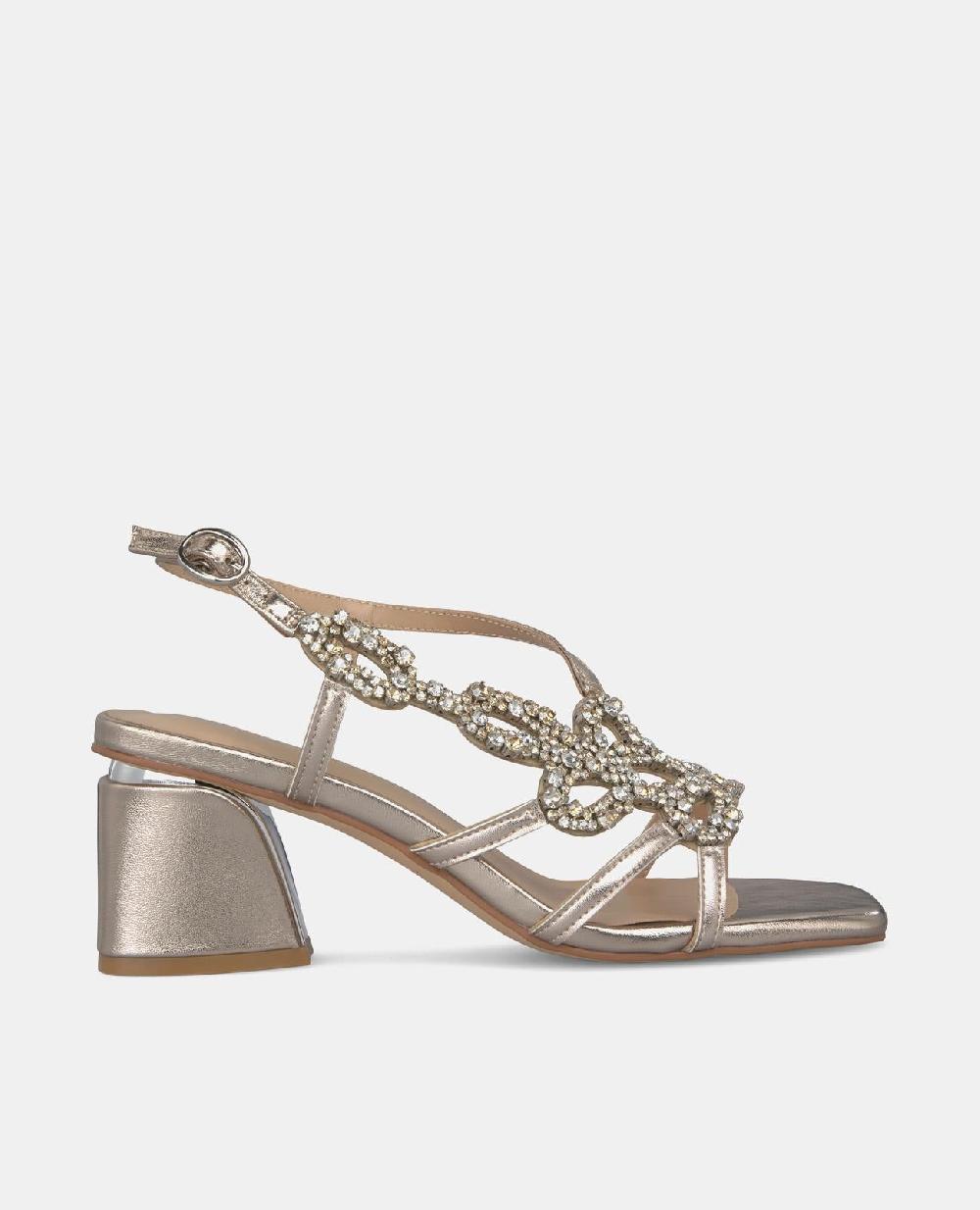 Alma en pena SANDALIA TACÓN CUADRADO PEDRERÍA