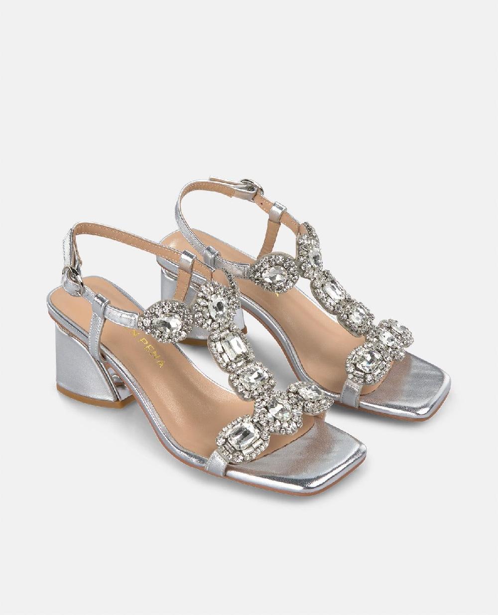 Alma En Pena SANDALIA TACÓN DETALLES PEDRERÍA