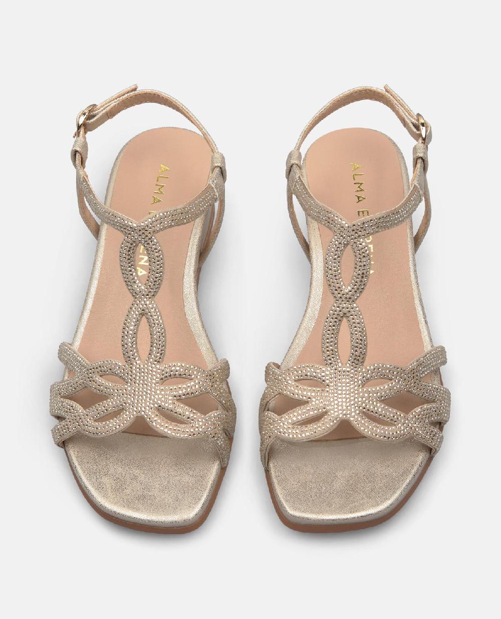 Alma En Pena SANDALIA TACÓN MEDIO BRILLOS