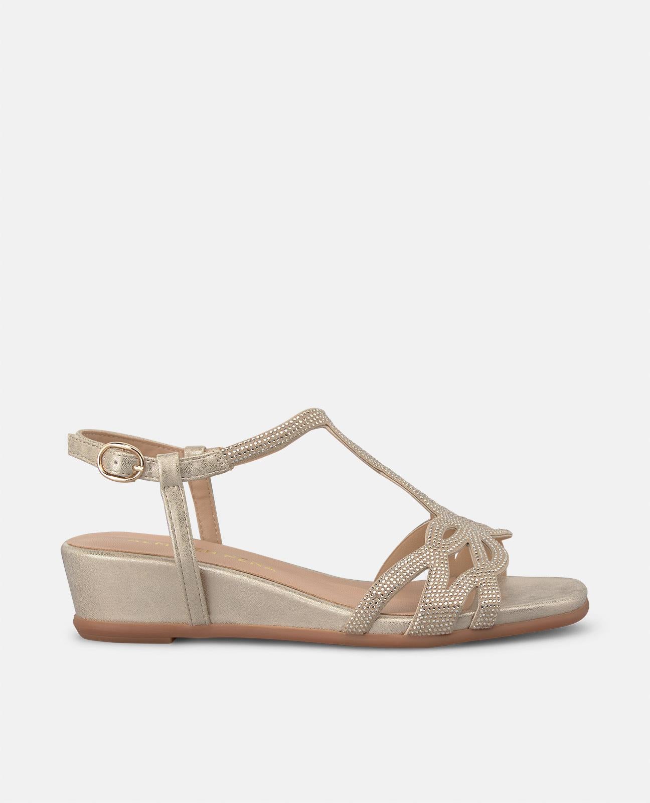 Alma en pena SANDALIA TACÓN MEDIO BRILLOS