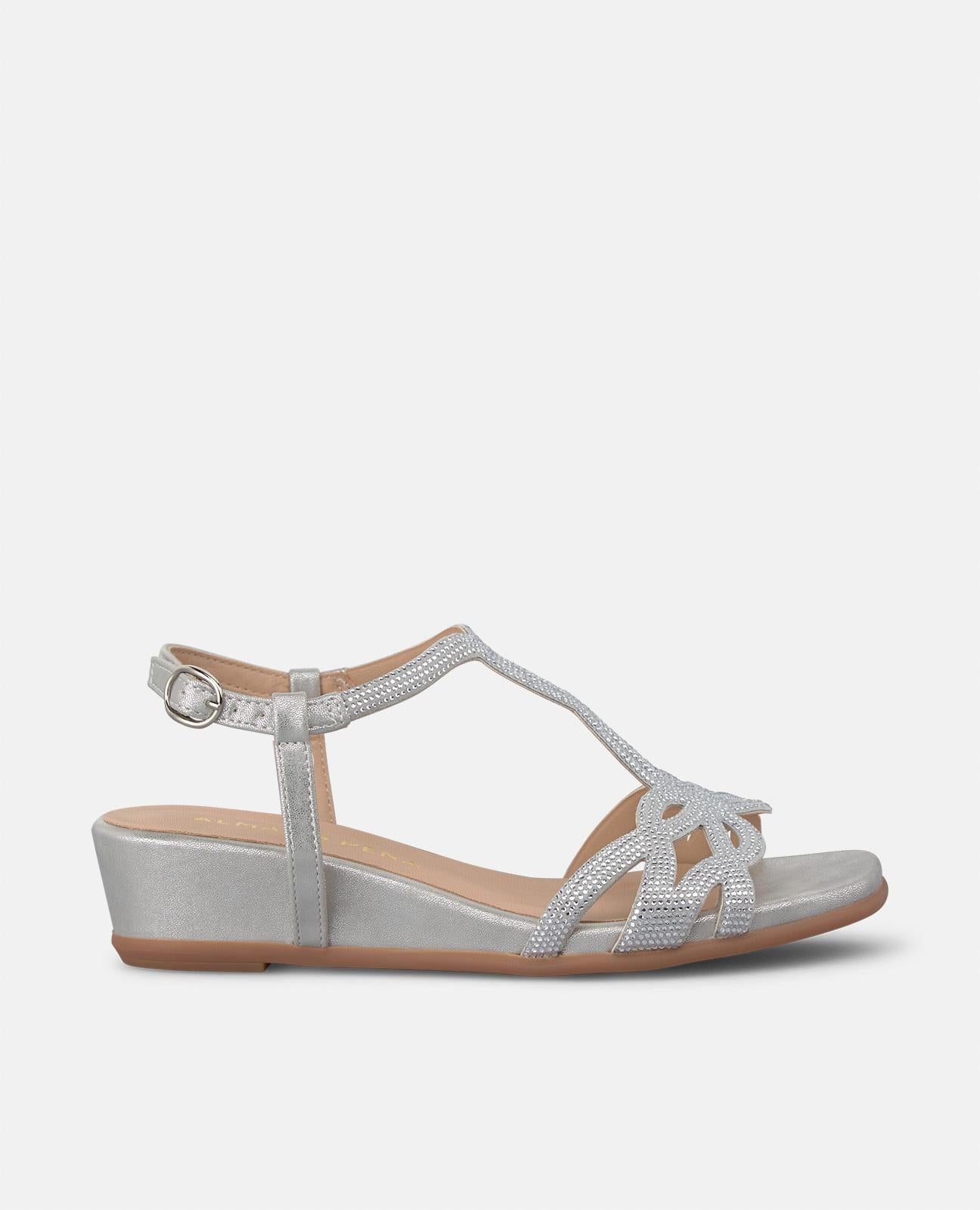 Alma en pena SANDALIA TACÓN MEDIO BRILLOS