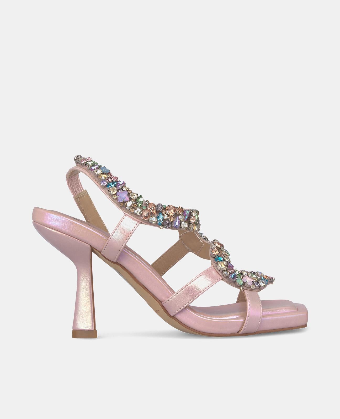 Alma en pena SANDALIA TACÓN SERPIENTE BRILLOS