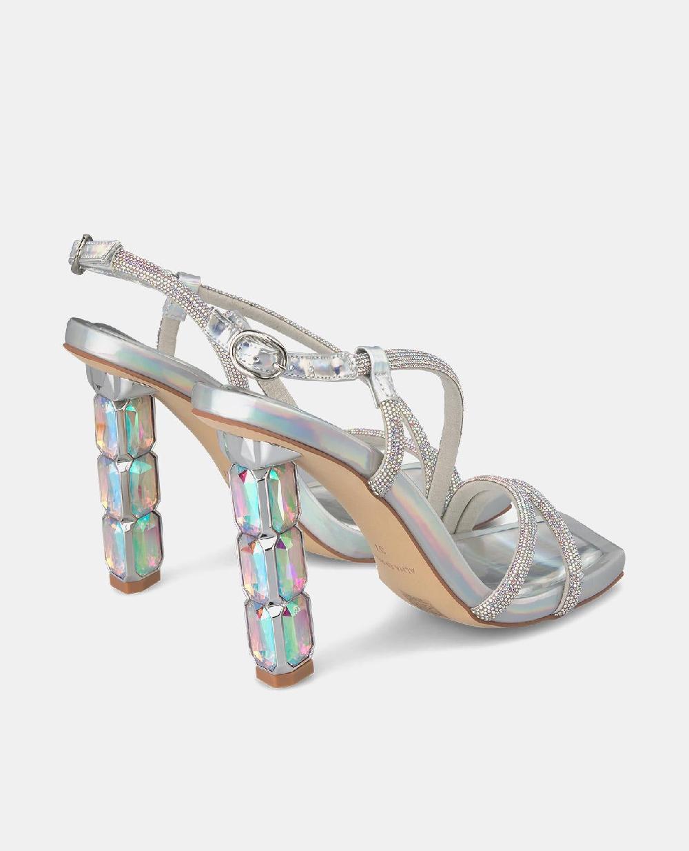 Alma En Pena SANDALIA TACÓN TIRAS BRILLOS