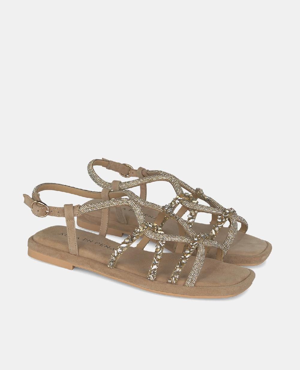 Alma En Pena SANDALIA TRENZADA PEDRERÍA