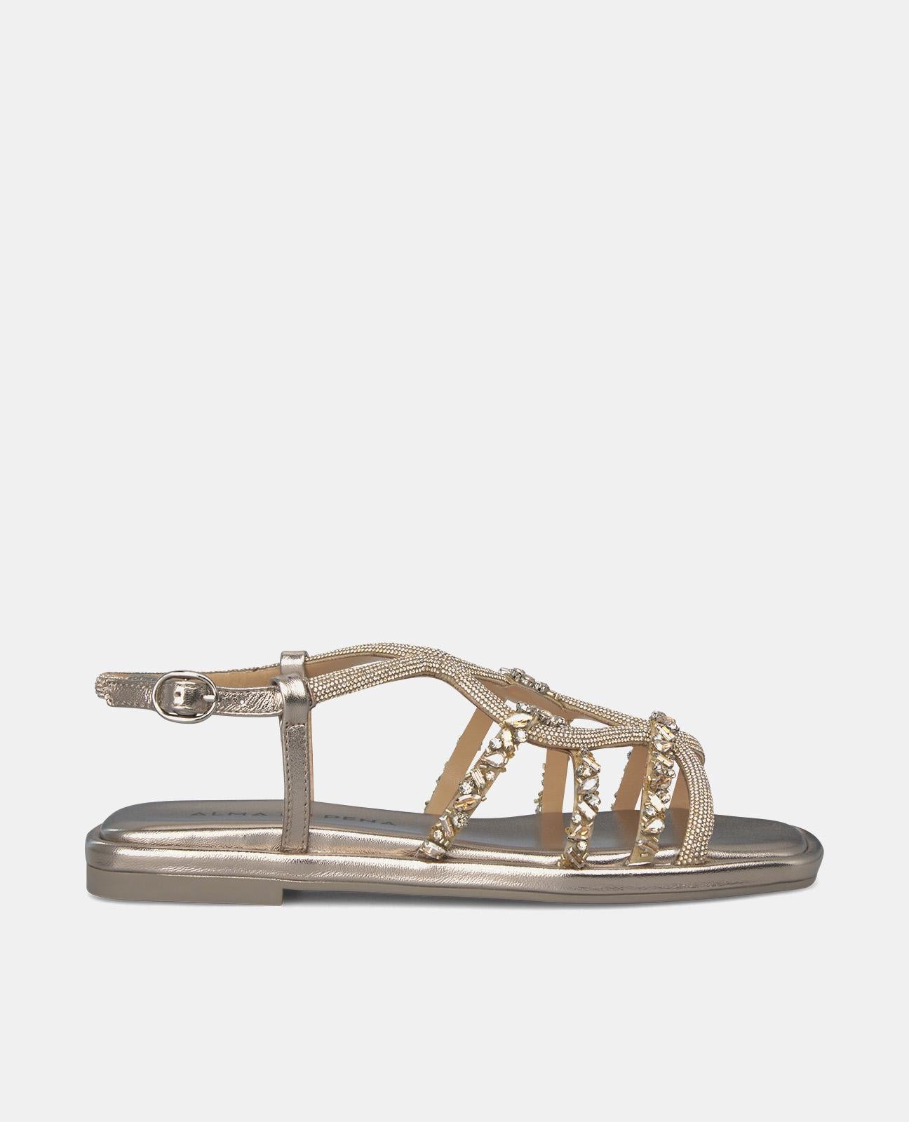 Alma en pena SANDALIA TRENZADA PEDRERÍA