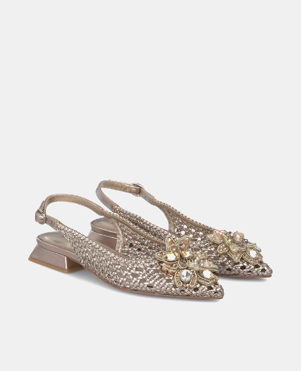 Alma En Pena ZAPATO PLANO RAFIA PEDRERÍA