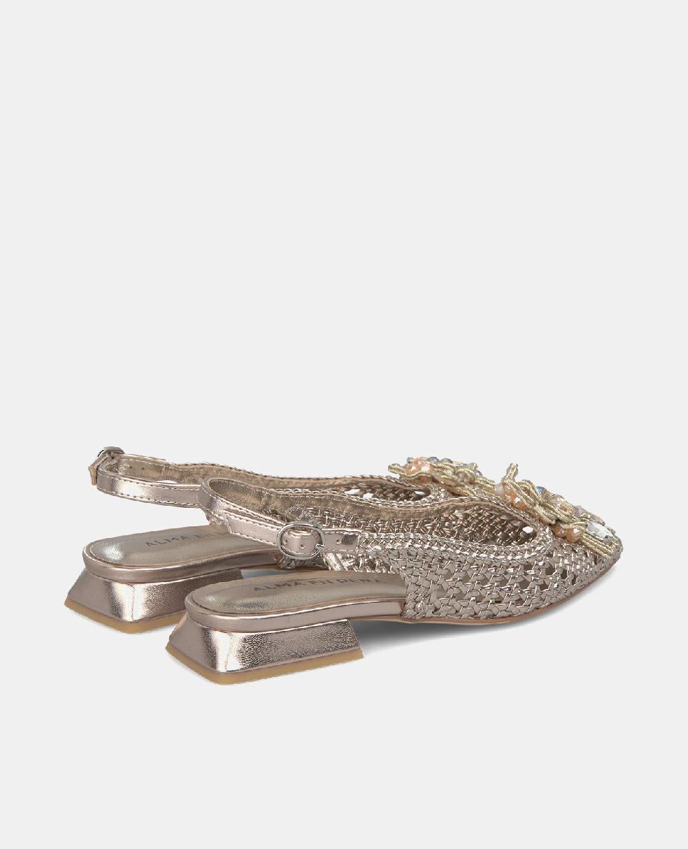 Alma En Pena ZAPATO PLANO RAFIA PEDRERÍA