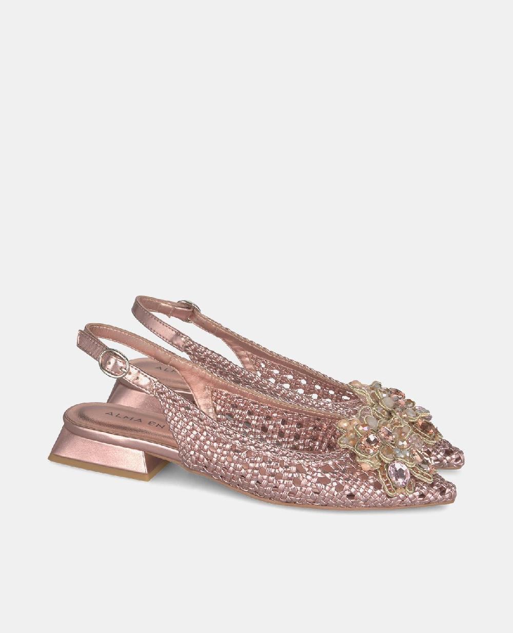 Alma En Pena ZAPATO PLANO RAFIA PEDRERÍA