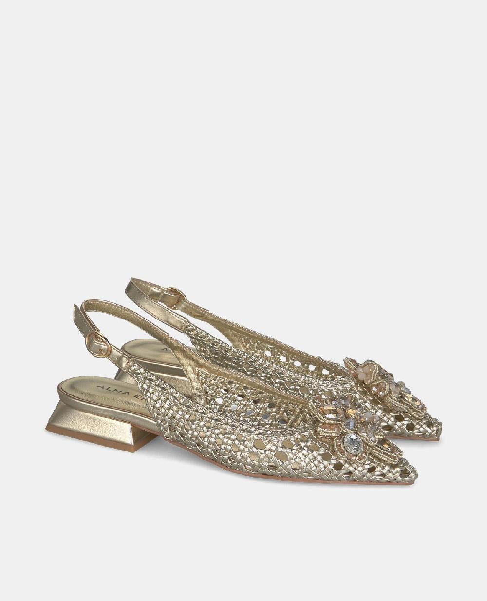 Alma En Pena ZAPATO PLANO RAFIA PEDRERÍA