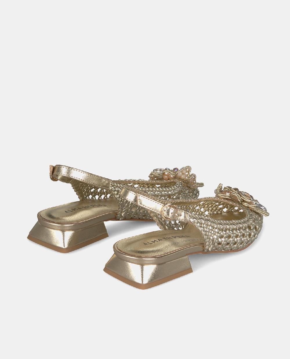 Alma En Pena ZAPATO PLANO RAFIA PEDRERÍA