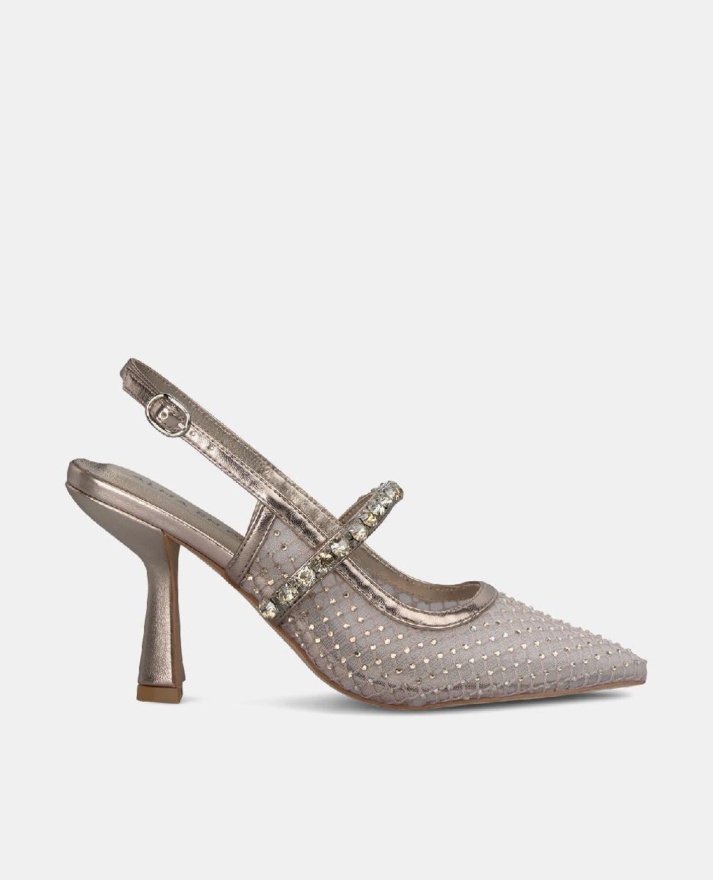 Alma en pena ZAPATO TACÓN MALLA CON CRISTALES
