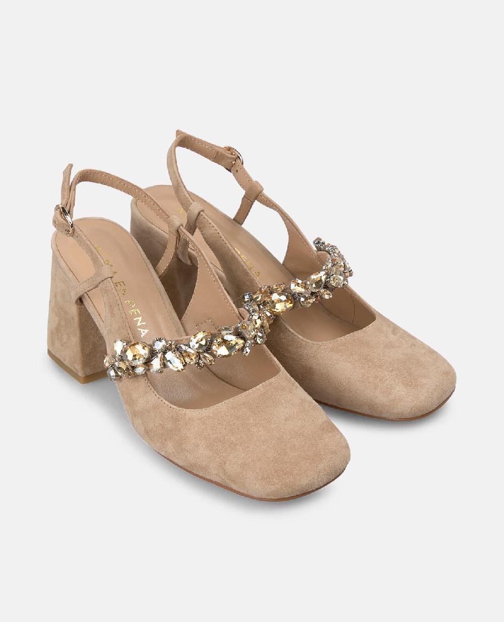 Alma En Pena ZAPATO TACÓN TIRA DETALLE PEDRERÍA