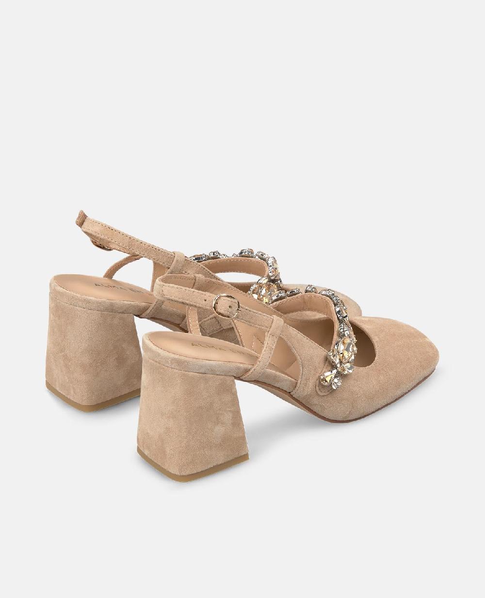 Alma En Pena ZAPATO TACÓN TIRA DETALLE PEDRERÍA