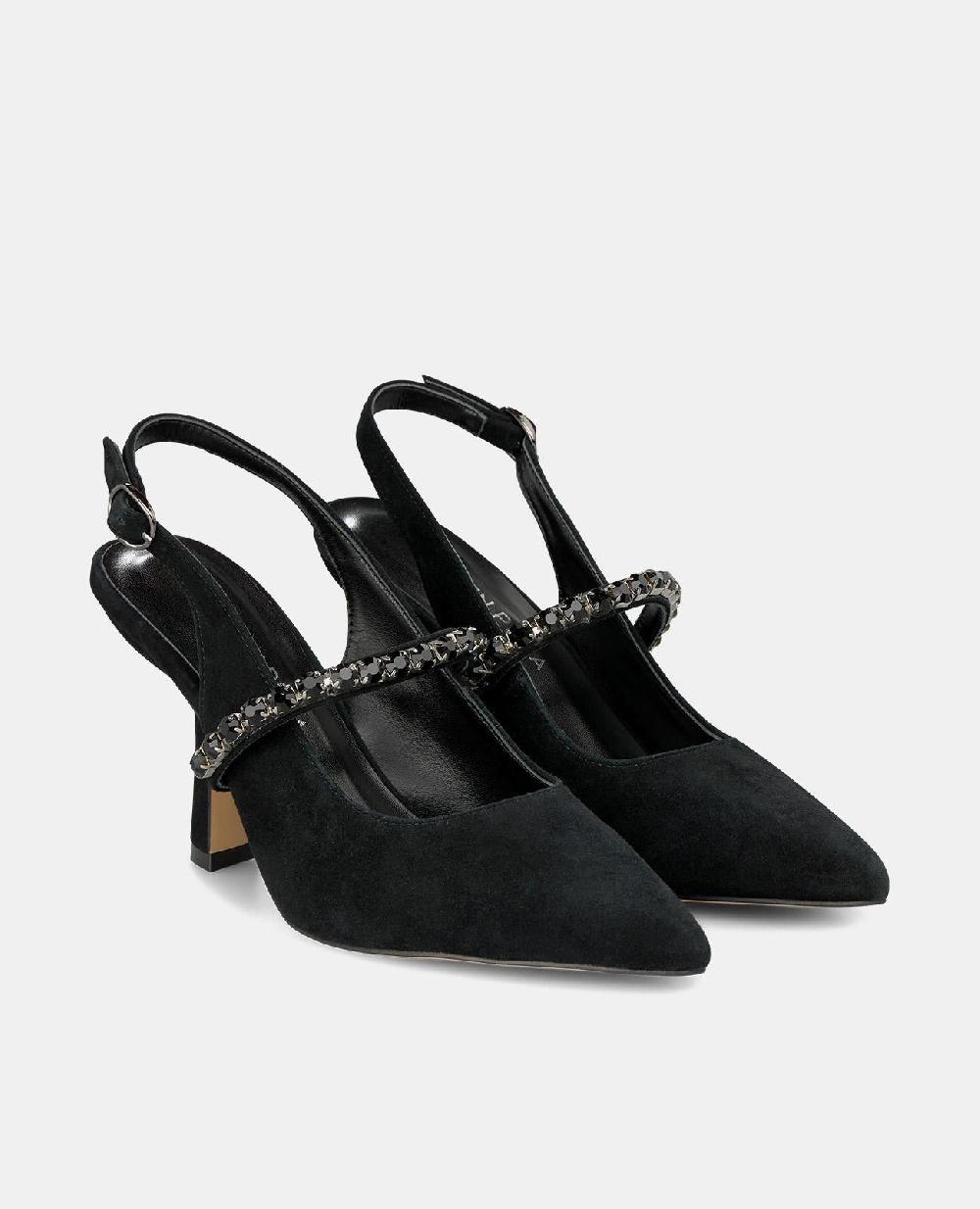 Alma En Pena ZAPATO TACÓN TIRA PEDRERÍA