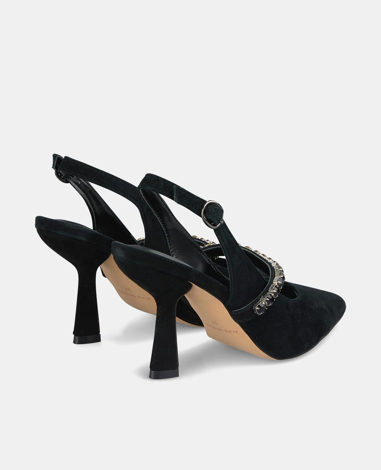 Alma En Pena ZAPATO TACÓN TIRA PEDRERÍA