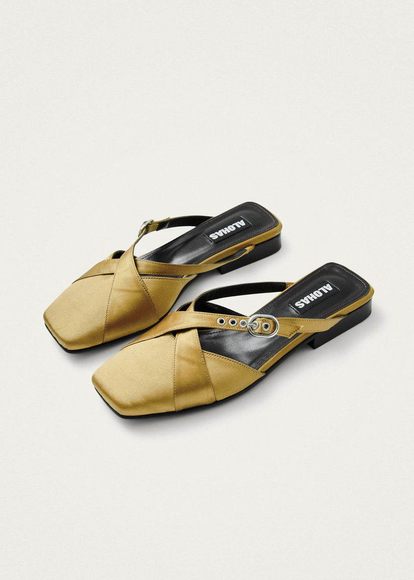 Alohas Adria Silky Mules Dorados