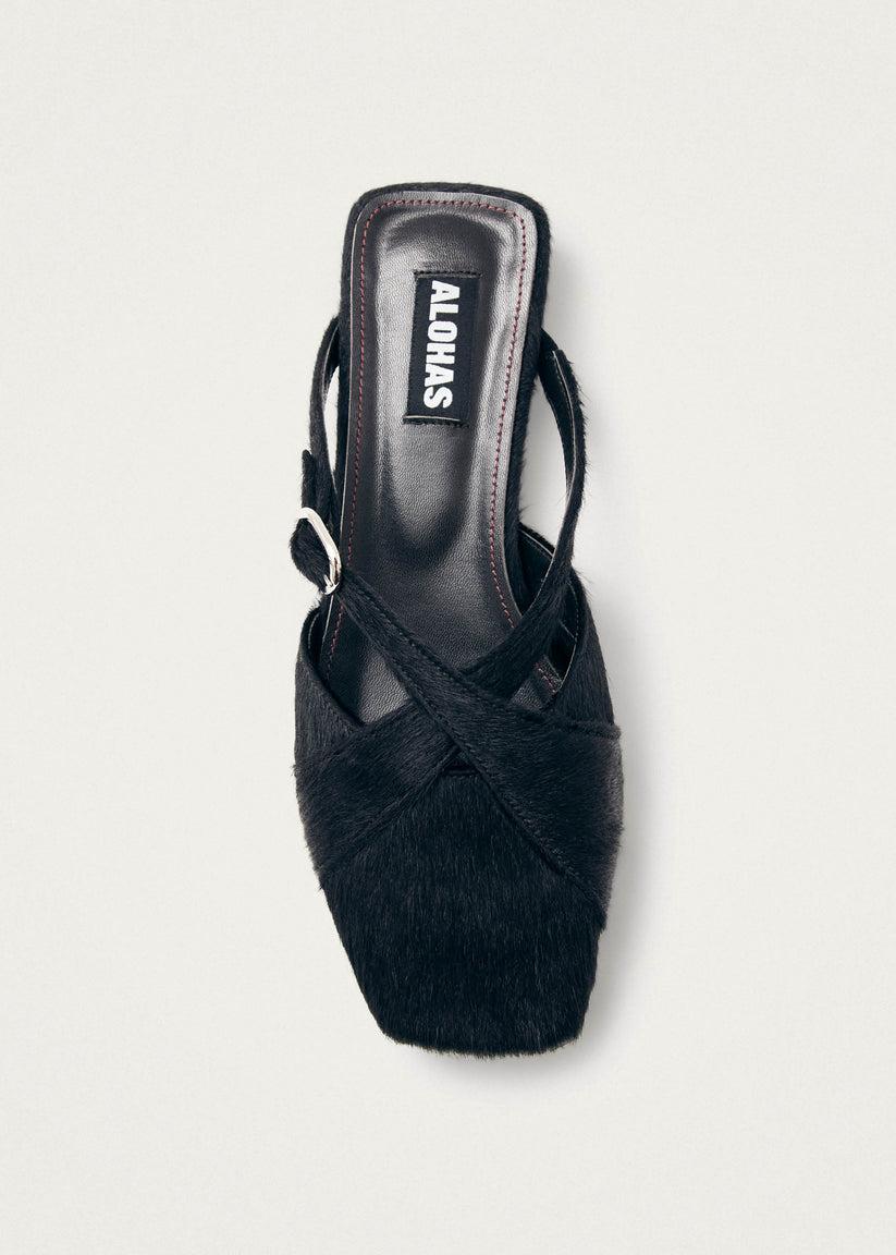 Alohas Adria Soft Mules De Cuero Negro