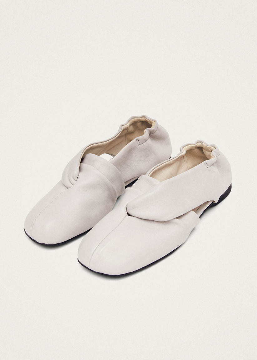 Alohas Alaula Light Grey Leather Ballet Flats