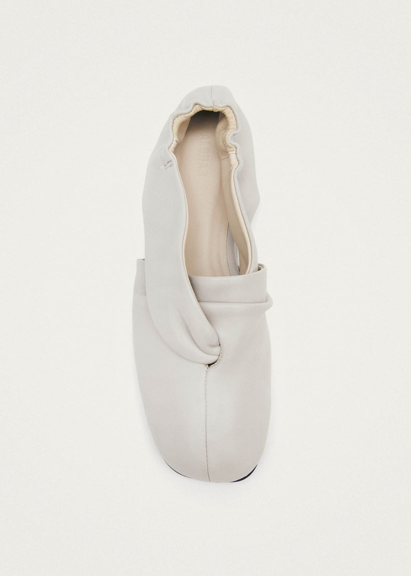 Alohas Alaula Light Grey Leather Ballet Flats