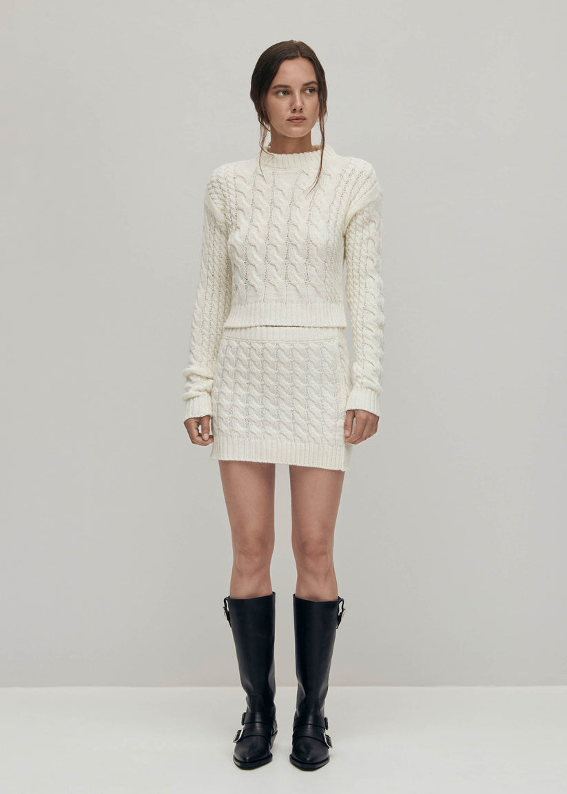 Alohas Blake Falda de Punto Blanca