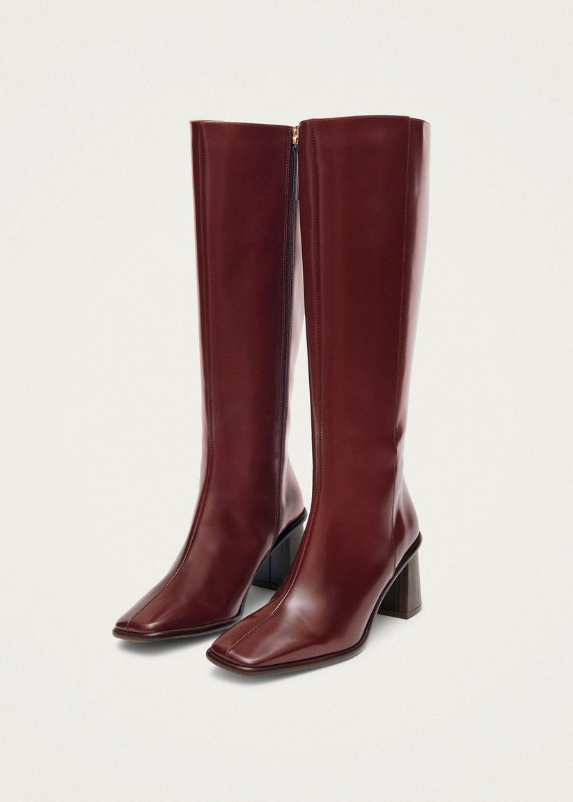 Alohas East Sleek Botas De Cuero Burdeos