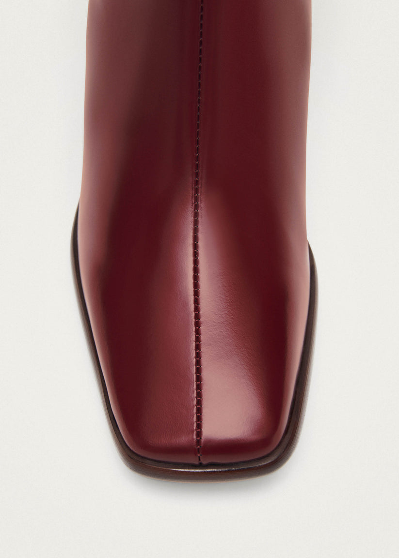 Alohas East Sleek Botas De Cuero Burdeos